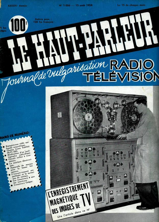 Magnétoscope  en 1958 - 1
