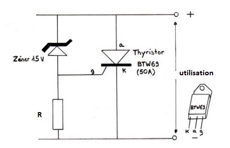 Protection surtension 15V DC  schema